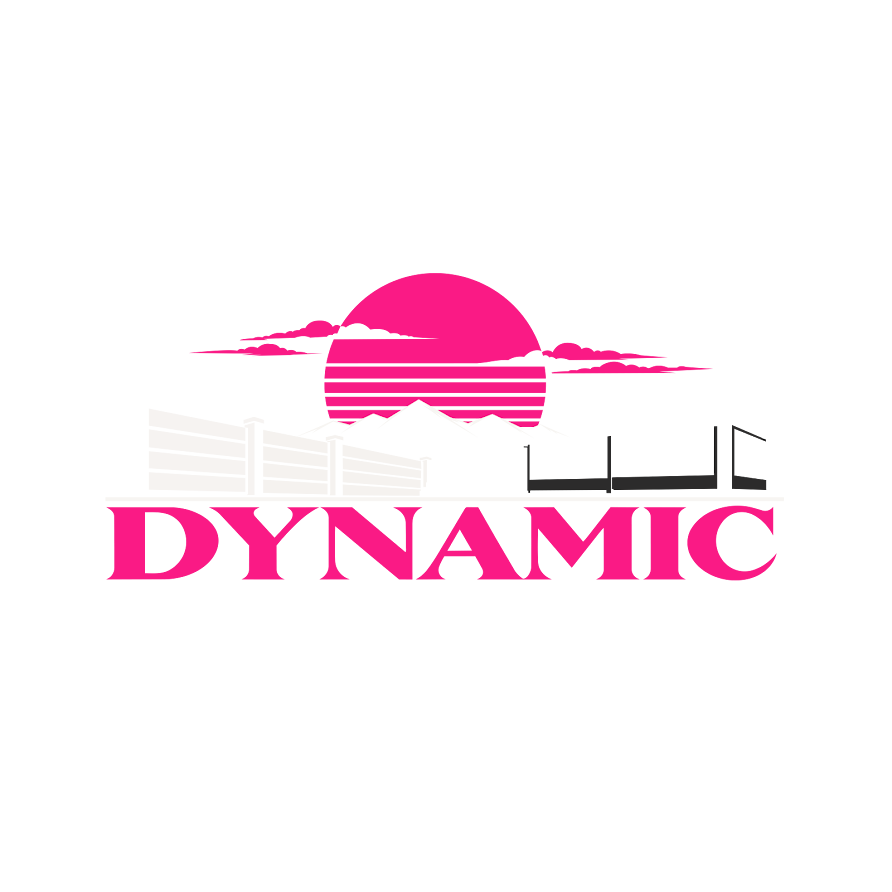 Dynamic Fencing and Decks pink logo