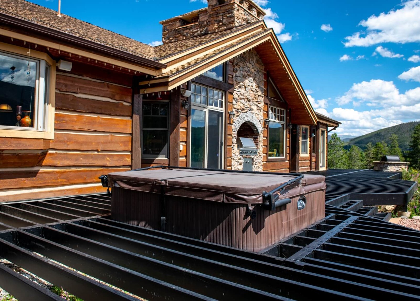 Fortress Evolution steel deck framing around a hot tub